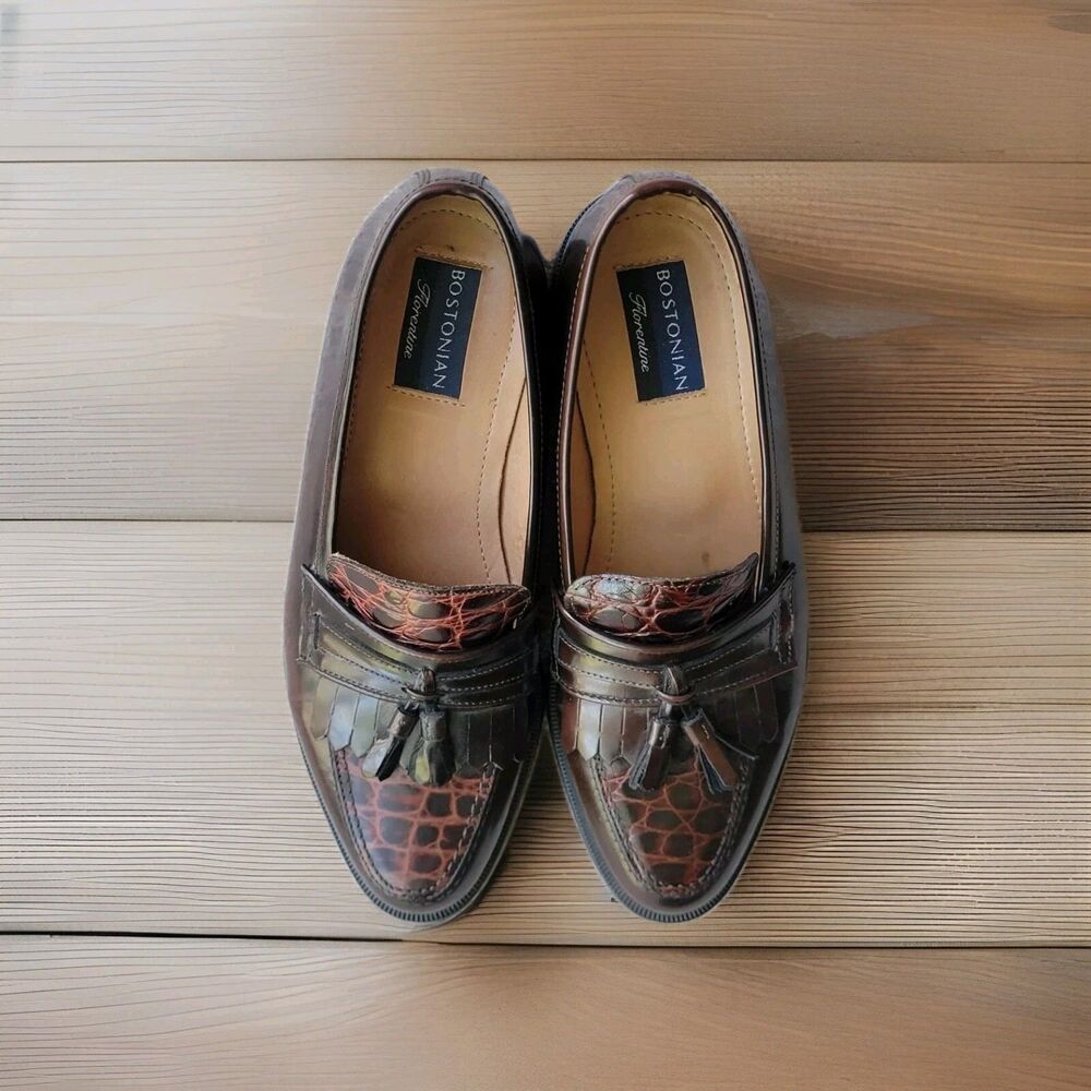 Bostonian Vintage Shoes Leather 90s Florentine Tasseled Sz 8 M Made in Italy